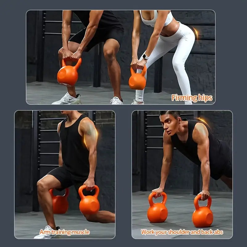 NNETM 1pc 15lbs Kettlebell for Fitness and Strength Training
