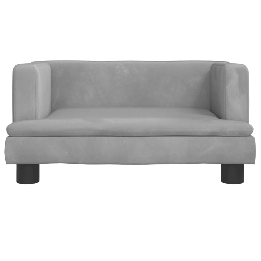NNEVL Dog Bed Light Grey 60x40x30 cm Velvet-2