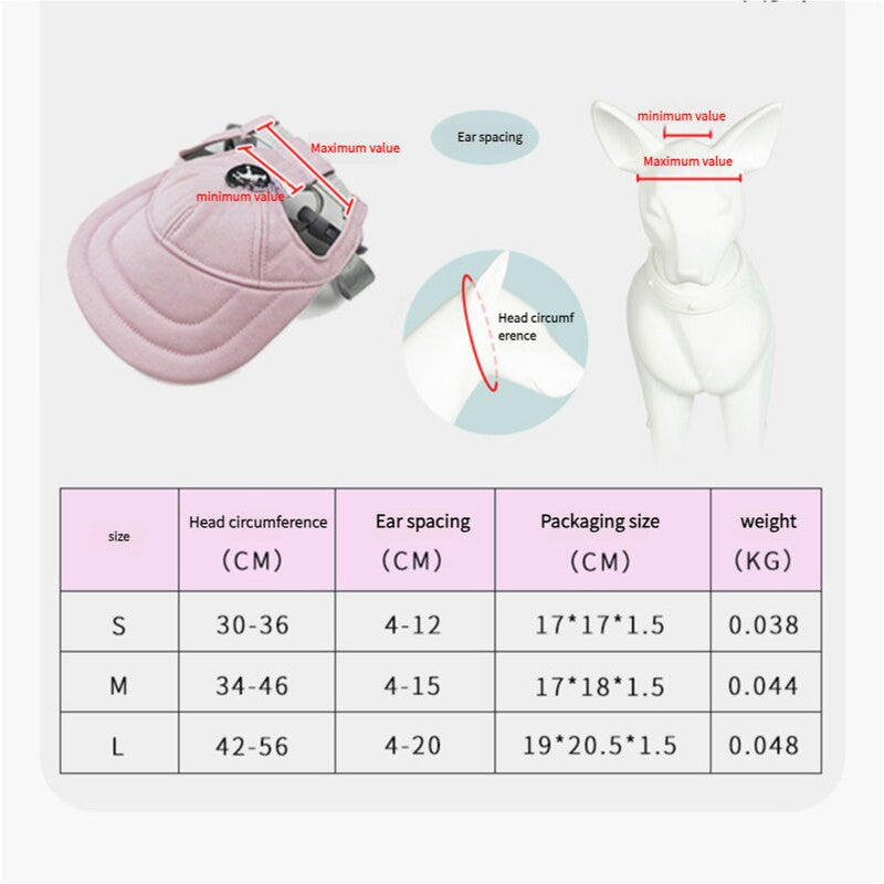 NNEDSZ Size L Pink Adjustable Pet Baseball Cap for Cats and Dogs - Cute Sun Protection Hat for Outdoor Adventures-4